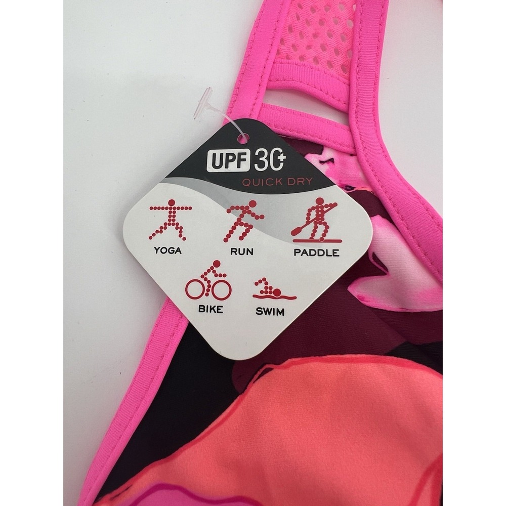 Gerry Women's SZ Small Disguise Action Tankini Swim Top ONLY Pink FloralAthletic - Picture 6 of 9